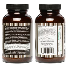 Shea Terra Organics African Black Soap Powder | Natural Skin Care for Acne, Eczema, Dry Skin, Psoriasis, Wrinkles, and More - Home Spa Treatment Full Body Wash - 8 oz