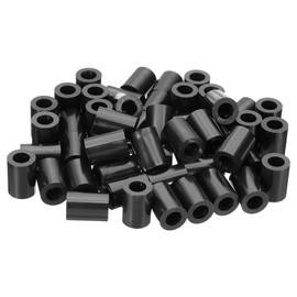 PATIKIL M8 Black ABS Inner Diameter 3.2", Outer Diameter 5.5",Length 7.9" Nylon Round Spacer Washers, 120Pcs Plastic Standoff Rubber Nut Unthreaded for M8 Screws Electrical Outlet