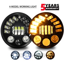XWQHJW For Hummer H2 2003-2009 Pair DOT 7 inch Round LED Headlights DRL High Low Beam H