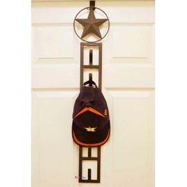 BestGiftEver Metal Star 6 Baseball Cap Holder Organizer Wall Mounted/Over The Door Rustic Style Rack (Backpack Holder)