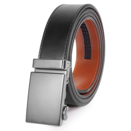 Nelbons Men's Belt Ratchet Belt Automatic Buckle for Men Suit Business Clothing Width 35 mm Size Adjustable, A-Black03