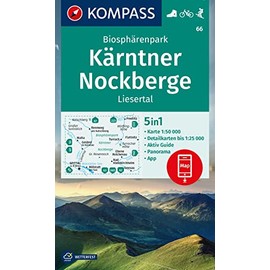 KOMPASS Hiking Map 66 Biosphere Park Carinthian Nockberge, Liesertal 1:50,000: 5-in-1 Hiking Map with Panorama, Active Guide and Detailed Maps Including ... in the KOMPASS App. Cycling. Ski Touring