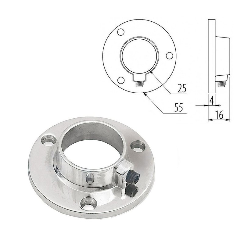 Wardrobe Rail Round Chrome Hanging Rail 400MM Free END Supports