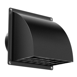 4 Inch Dryer Vent Cover Outside, HG Power Metal Exterior Vent Cover with Removable Screen & Cushioned Non-Return Flap, Air Wall Vent for House, Range Hood, AC, Opening Diameter: 3.81" Black