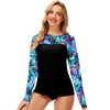 Womens SPF 50 Sun Protection Shirts Bathing Suit Rash Guard
