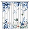 MYYJYY Blue Eucalyptus Leaves Shower Curtain for Bathroom 70" W