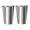 Set of 2 Stainless Steel Mugs, Stackable Stainless Steel Water