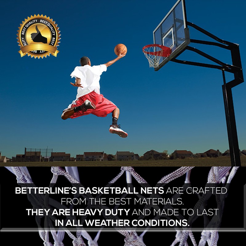 BETTERLINE 2-Pack Heavy Duty Basketball Nets | Premium Quality All-Weather