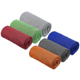 PATIKIL Cooling Towel 40"x12" 6Pcs Ice Towel for Neck and Face, Soft Breathable Chilly Towels Sweat Absorbing for Yoga Sports Gym Workout Camping Fitness Running Golf, Multicolor