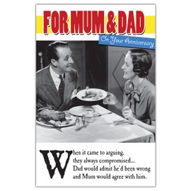 Anniversary Card For Mum and Dad, Funny Anniversary Card Mum And Dad, Mum And Dad Anniversary, Greetings Card, Anniversary Cards For Mum and Dad, 159x235mm