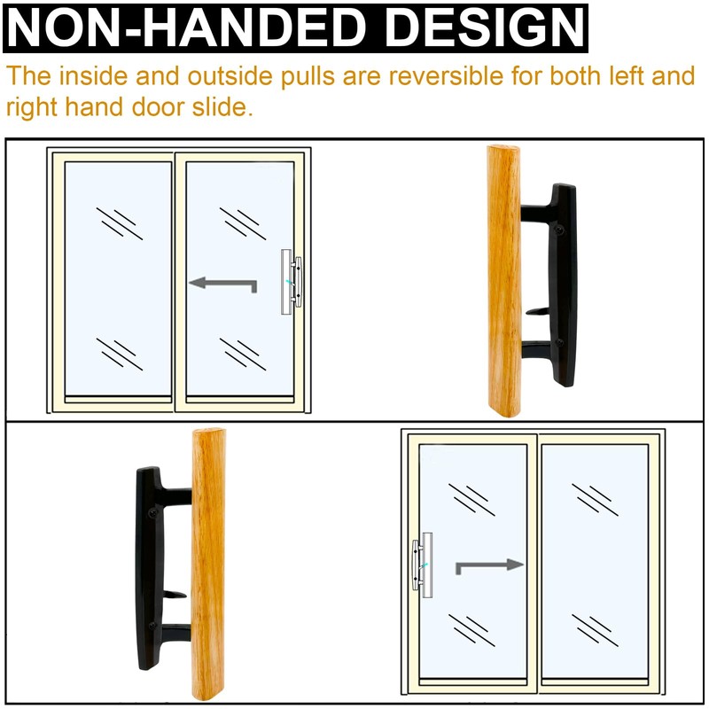 TPard Sliding Glass Patio Door Handle Set with Key Cylinder