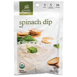 Simply Organic Spinach Dip Mix, Certified Organic, Gluten-Free | 1.41 oz | Pack of 3