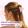 8 Sets DIY Hair Claw Clips Kit, Claw Clip Decorating