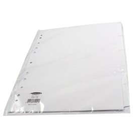 Concord Subject Dividers 230 Micron Punched 11 Holes 5-Part A4 White Ref 79901/99