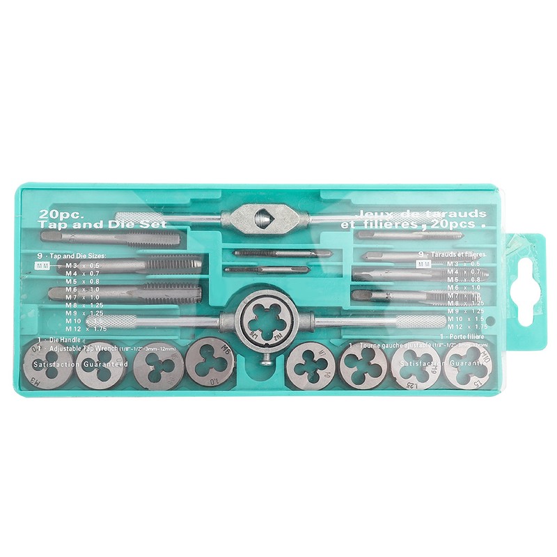 20pcs Taps and Dies Set M3~M12 Screw Thread & Tap