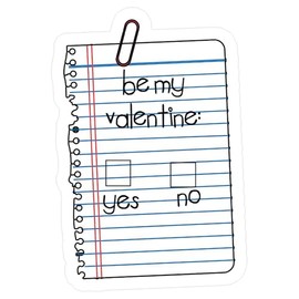 CafePress Valentinenote Small Die Cut Sticker, 3"x4" Matte Finish