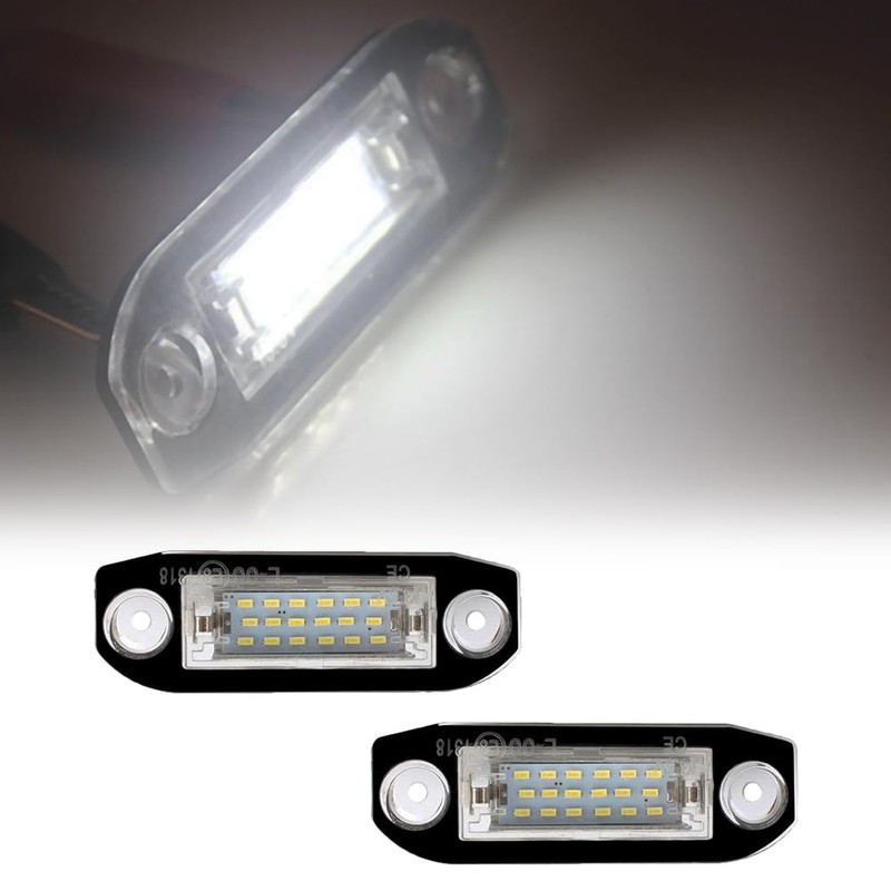 KACEPAR License Plate Lamp Tail Light Clear Lens, 18-LEDs License