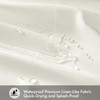 ANRODUO Fabric Shower Curtain with 12 Metal Hooks, White Cloth