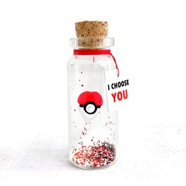 Cute Anniversary Present For Girlfriend or Boyfriend, Unique Game-Inspired Romantic Bottle, Anniversary Love Wish Jar (No Box, I Choose You)