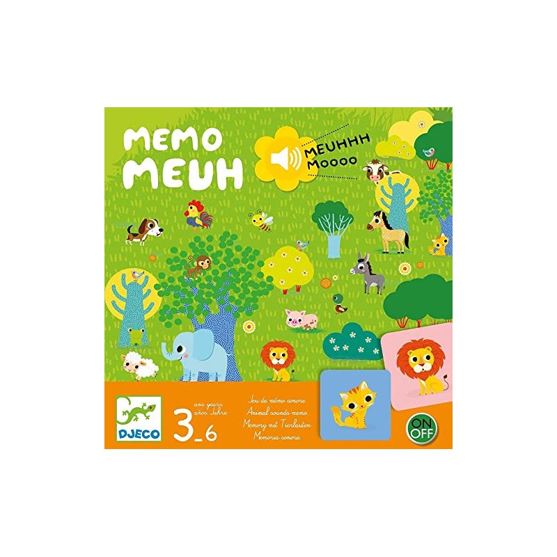 DJECO DJ08482 Action Reflexionen Lernspiele Memo Meuh Spiel, bunt