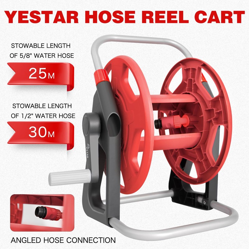 YESTAR Garden Water Hose Reel Cart,Holds 55-100 Ft of 5/8