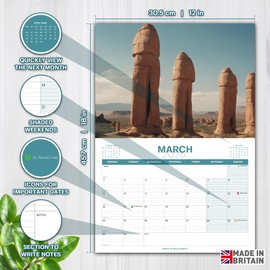 Calendar 2026 Funny Natures D*ck Pics - A3 Month to View features 12 High Resolution Images of Natural Funny Images - Gag, Rude, Great Gift for Birthdays (2026)