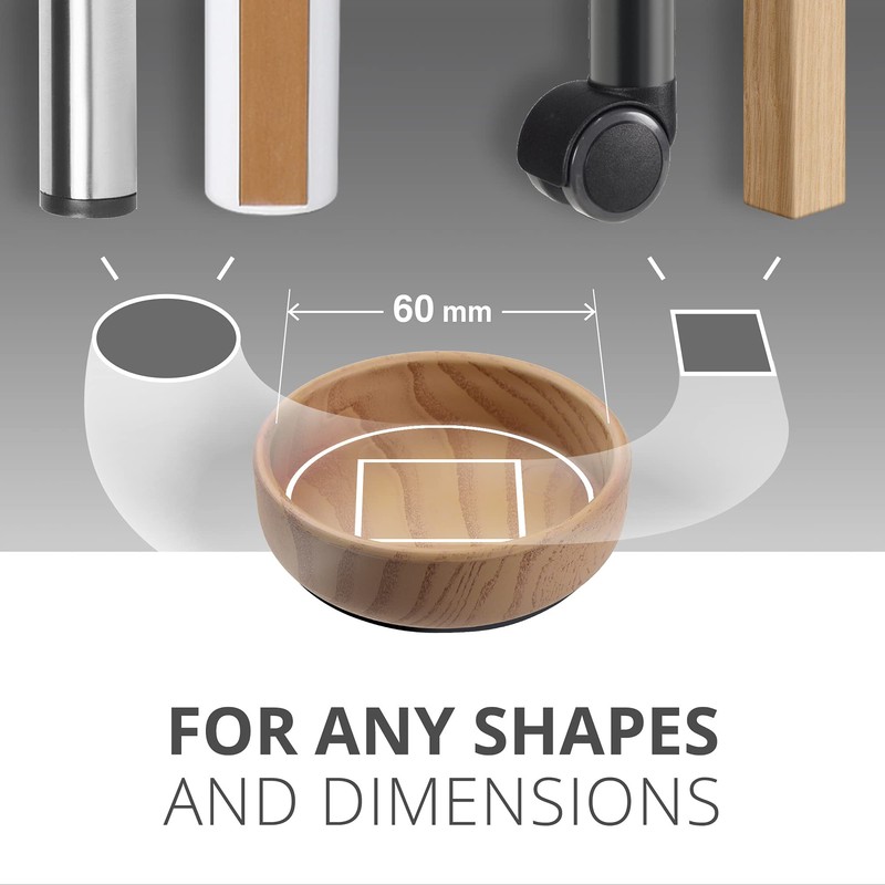 Rubber Base Castor Cups 4 PCS Ø60mm X-Protector – Furniture