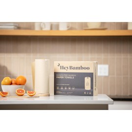 HeyBamboo Natural Brown Bamboo Paper Towels – 6 Rolls, 2-Ply, 150 Sheets Each – Strong & Absorbent, Tree-Free, Plastic-Free, Non-Toxic, FSC Certified, Sustainably Sourced
