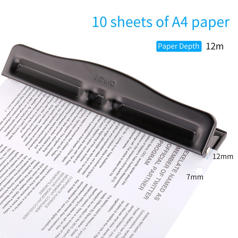 KW-triO Portable 3 Hole Punch Handheld Metal Hole Puncher 10