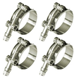MINERGUY 2 Inch T Bolt Hose Clamps 304 Stainless Steel, Working Range 2.25"- 2.55" for 2" Silicone Hose ID, Turbo Intake Intercooler Clamp, 4 Pack