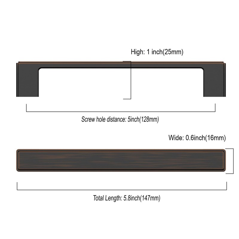 Asidrama 10 Pack 5 Inch(128mm) Oil Rubbed Bronze Kitchen Cabinet