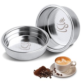 Momowin 2 Coffee Filter IMS Sieve 51 mm, Stainless Steel Coffee Filter, Pressure Filter (Single Cup + Double Cup)