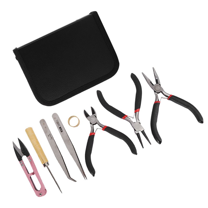 8pcs Jewelry Tools DIY Jewelry Making Pliers Scissors Cutter Tweezers