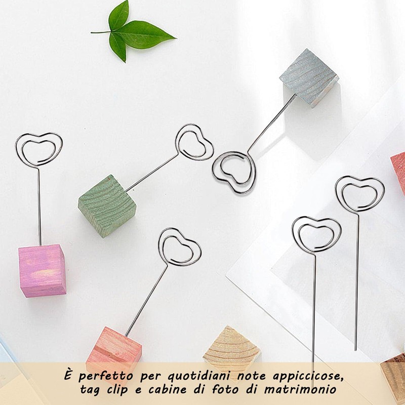 Xutong 50 Heart Memo Clip Folders, Metal, DIY Photo Stand,