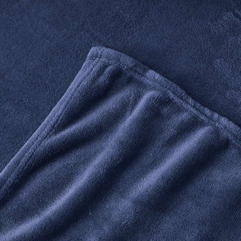 Aisbo Fleece Blanket Navy Blue Throw - Versatile Soft Warm