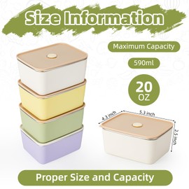 fecoqi 8 PCS Stainless Steel Food Storage Containers with Lids(20oz), Stainless steel Freezer Safe, Microwave Safe, Airtight Food Containers,For Meal Prep,Fruit,Snack, Leftovers