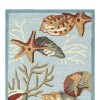 Homeroots 8' Blue Seashell and Coral Hand Tufted Runner Rug