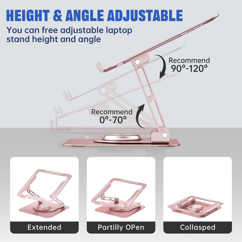 JOYEKY Laptop Stand for Desk, Adjustable Computer Stand with 360°