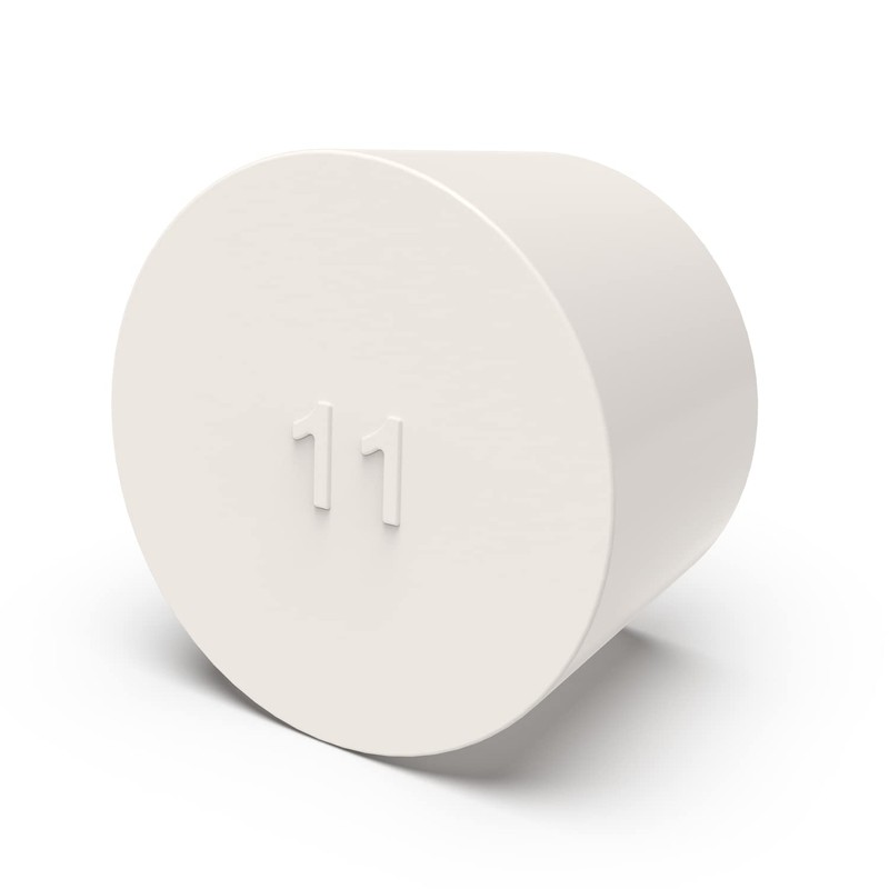 FunChem Pack of 5 Solid Rubber Stoppers, Size 11#, White