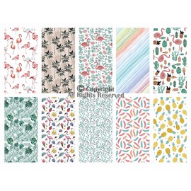 Craftido - 24 Options - 100% Cotton Quilting Fabric Bundle 10 Pieces Fat Quarters 18 x 21 Inches (46 x 53 cm) - Medium Weight 5.2 oz - for Quilting, Sewing Project, Patchwork, DIY Crafts - Tropical