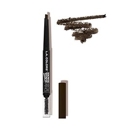 2 PC L.A COLOR EASY DRAWING AUTO EYEBROW PENCIL WITH BRUSH (Medium Brown)