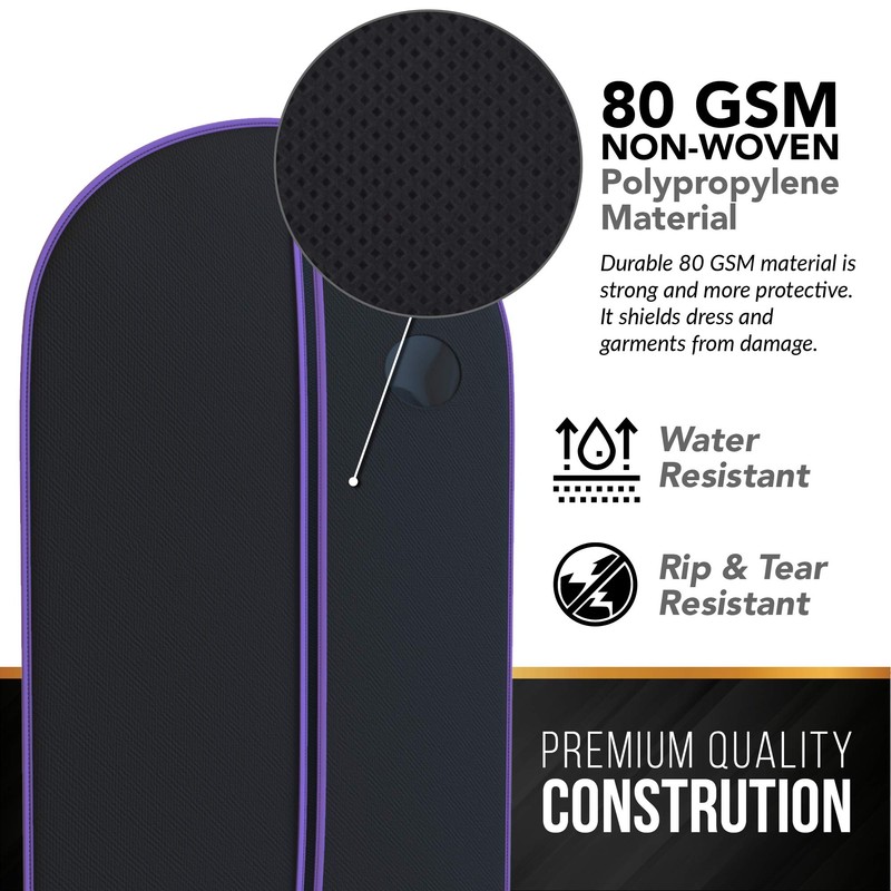 Purple Suit Garment Travel Bags -Heavy Duty and Lightweight 40”