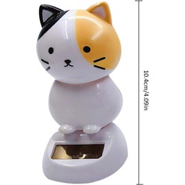 Solar Wobble Figures, Solar Dancing Cat, Bobble Head Cat Ornaments, Innovative Cat Solar Figure Statue Car Dashboard Solar Bobble Head Figures, Solar Power Kits,Funny Ornaments Decorations
