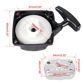 Recoil Starter Pull Start & Pawl Claw Cog 1 Set Replacement Parts for 2 Stroke ATV Pocket Rocket Bike Motor 50cc Dirt Bike Gas Scooter Mini Chopper 33cc 43cc 47cc 49cc 50cc Engine