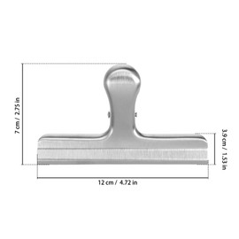 TEHAUX Bulldog Clips, 6PCS Sealing Clips 12cm/4.7 Inch Stainless Steel Paper Clamps Bag Clips for Files Food Photo