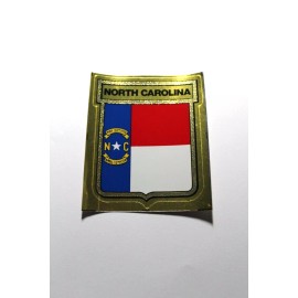 1972 VINTAGE GULF OIL NORTH CAROLINA STATE FLAG TRAVEL STICKER DECAL W / HISTORY