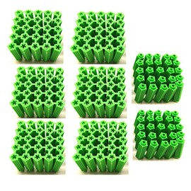 200pcs 6mm/0.24inch Green Plastic Masonry Screw Fixing Wall Anchor Drywall Plugs Anchors