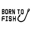 K's Novelties Born to Fish Hook White Black Decal Bumper