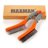 MAXMAN Wire Brush Set, Heavy Duty Stainless Steel and Carbon