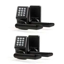 Cielsa Dawn Keypad Door Lock with Handle, 2PACK Set - Matte Black - Easy Installation for Home, Hotel - Modern Style